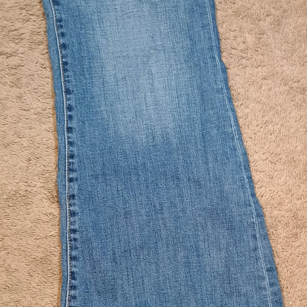 Aeropostale Jeans Womens 14 Regular Medium Wash Low Rise Flare Denim Y2K Retro S - Picture 6 of 7